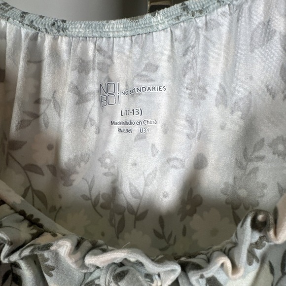 No Boundaries Juniors Ruffle Button Down Dress Large Pastel Hobo Jade Mint Green - Picture 3 of 7